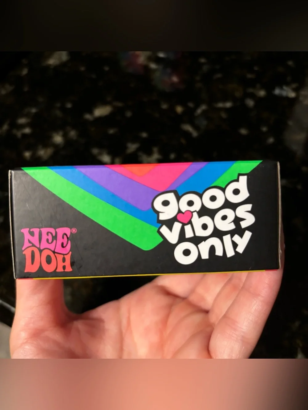 NeeDoh Good Vibes Only Peace Heart Squishy Toy- Blue